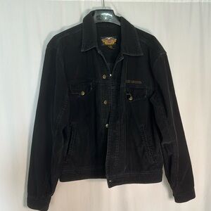 Vintage Genuine Harley Davidson Men's Corduroy Jacket, Black, Size M